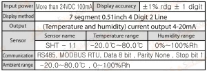 مشخصات کنترلر دما و رطوبت CONOTEC-CNT-TM100